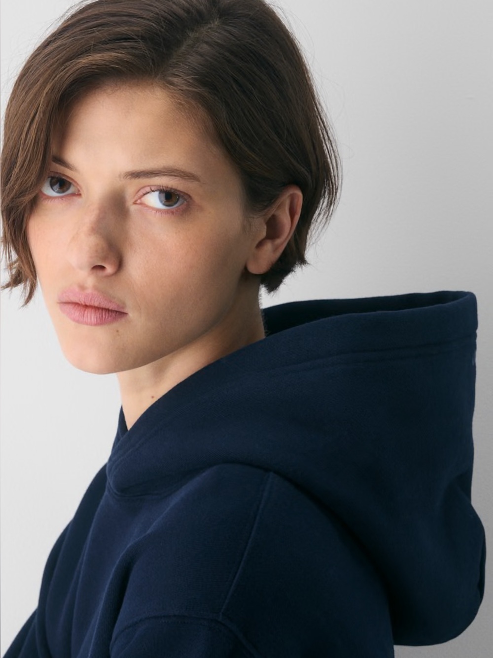 Aritzia Sweatfleece Hoodie Pullover navy blue size small - Picture 2 of 8